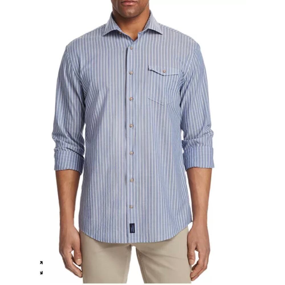 Johnnie-O Troxler Striped Regular Fit cotton Button-Down Shirt Size XL casual